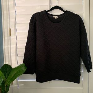 Black Quilted Crew Neck